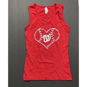 Washington Nationals Shirt Girls Medium Red Tank Top MLB Majestic NWOT